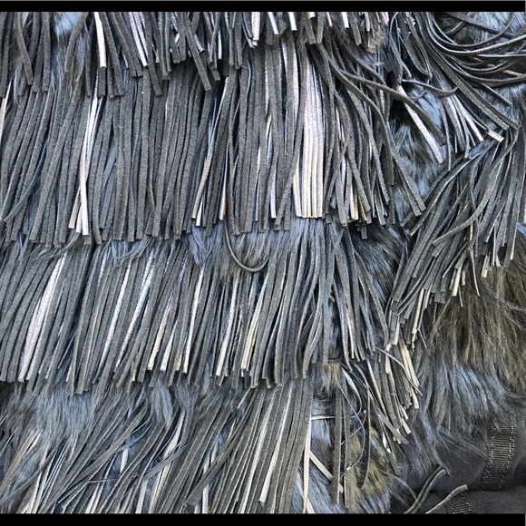 Roberto Cavalli Fur Leather Fringe Jacket 40 S M - Picture 12 of 14